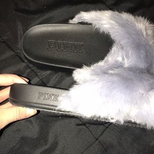 PINK fluffy slippers 🐨